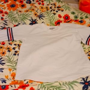 White long sleeve blue and red stripes by FITZ +EDDIE